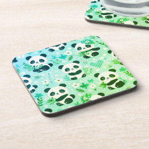 Porta-copo Panda Bear Pattern Green Impressão