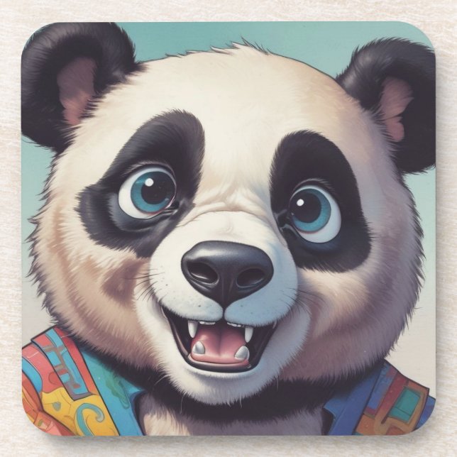Porta-copo Panda Cartoon Drawing Art (Frente)