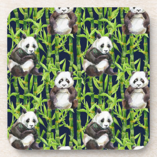 Porta-copo Panda Com Padrão De Aquarela De Bambu