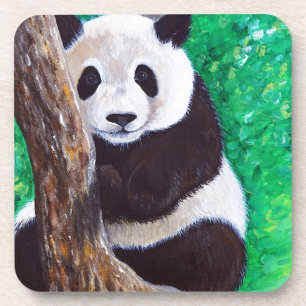 Porta-copo Panda em pintura em árvore