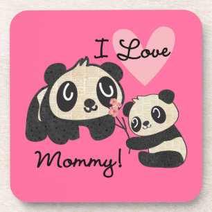 Porta-copo Pandas eu amo mamães