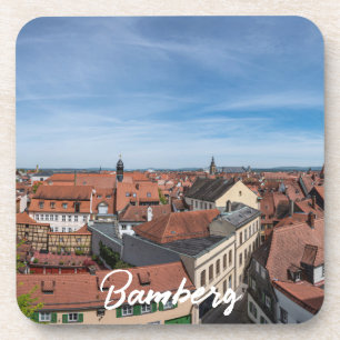 Porta-copo Panorama vê a velha cidade de cima em Bamberg