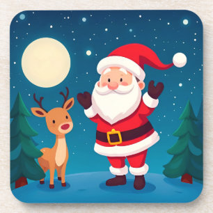 Porta-copo Papai Noel em uma cena mágica de inverno