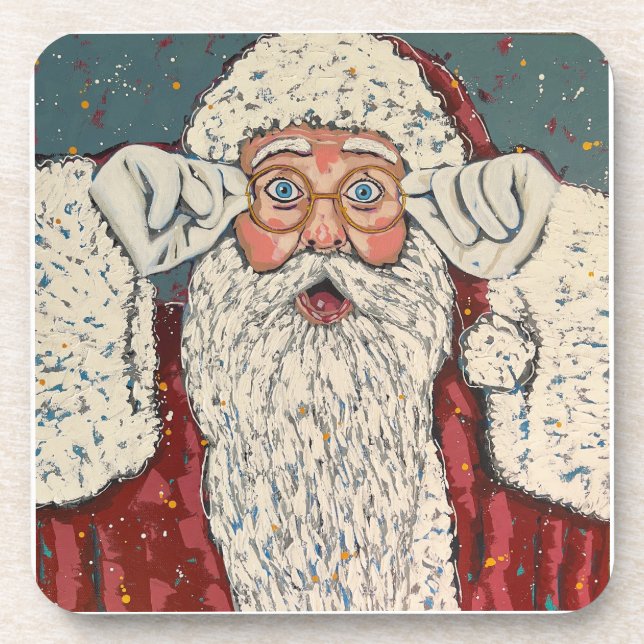 Porta-copo Papai Noel Surpreso (Frente)