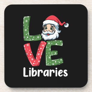 Porta-copo Papais noeis de Gota de Bibliotecas LOVE do Xmas