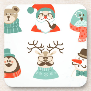 Porta-copo papais noeis de natal hipster