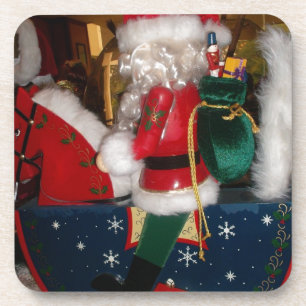 Porta-copo Papais noeis de Natal num Cavalo com Impressão de