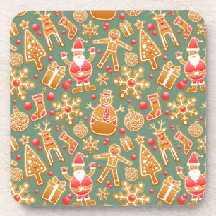 Porta-copo papais noeis de pão de gengibre de natal