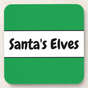 Porta-copo PAPAIS NOEIS ELVES Bright Christmas White Stripes