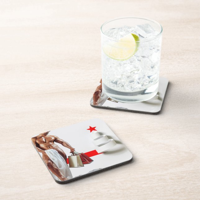 Porta-copo Papel espiral branco do Natal compras de SlipperyJ (Lado Direito)