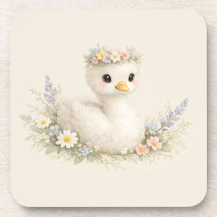 Porta-copo Papelaria de Aquarela de Cisne Bebê Elegante Flor