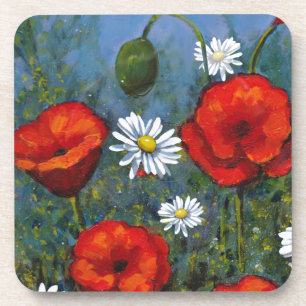 Porta-copo Papoilas e margaridas: Arte floral, flores