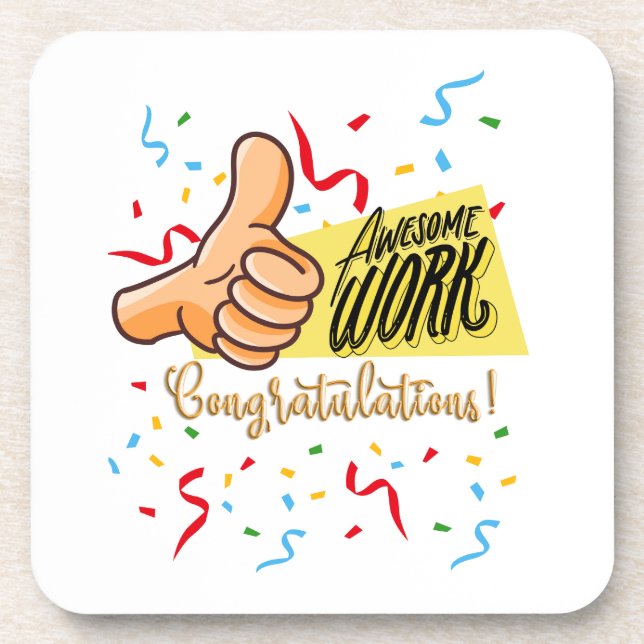 Porta-copo parabéns de trabalho awsome (Frente)