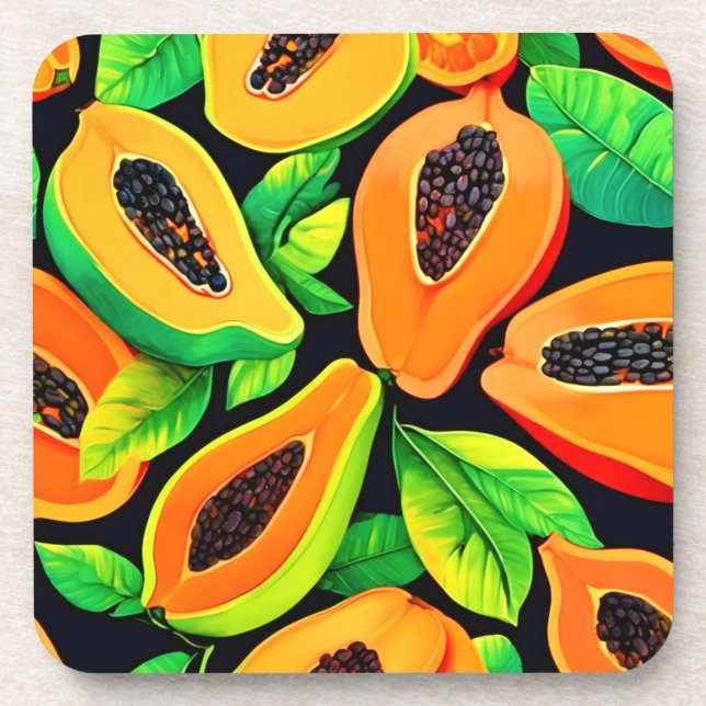 Porta-copo Paraíso da Papaya Tropical (Frente)