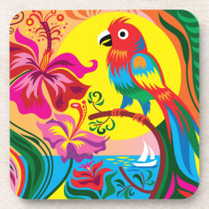 Porta-copo Paraíso de Papagaios Tropicais
