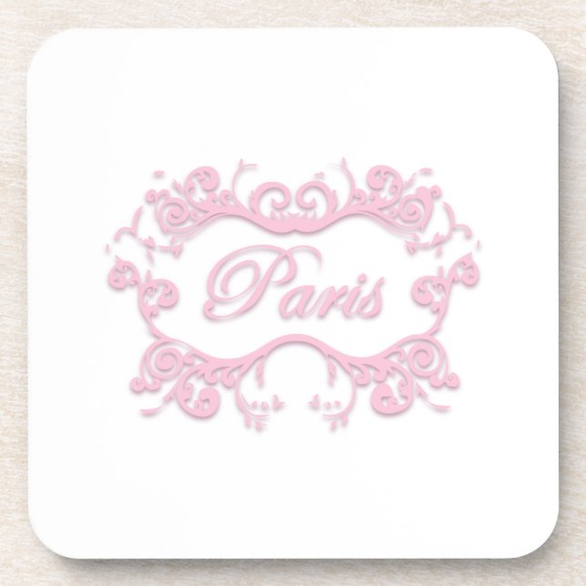 Porta-copo Paris com Scrolls rosa (Frente)