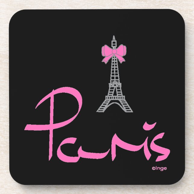 Porta-copo Paris, França com Arco Rosa (Frente)