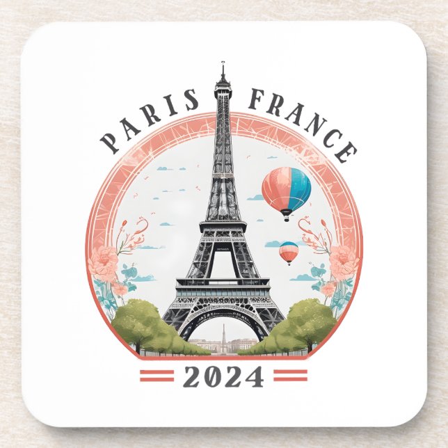 Porta-copo Paris France 2024 Bepra Coasters, Torre Eiffel (Frente)