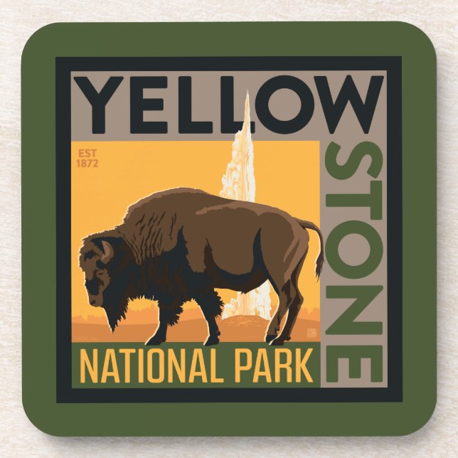 Porta-copo Parque Nacional Yellowstone | Buffalo (Frente)