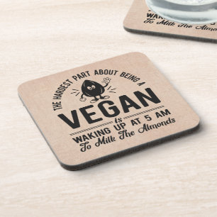 Porta-copo Parte mais difícil de Vegan, Leite as amêndoas, En