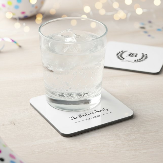 Porta-copo Páscoa personalizada de bebidas monográficas (Personalized Family Name Monogram Beverage Coaster)