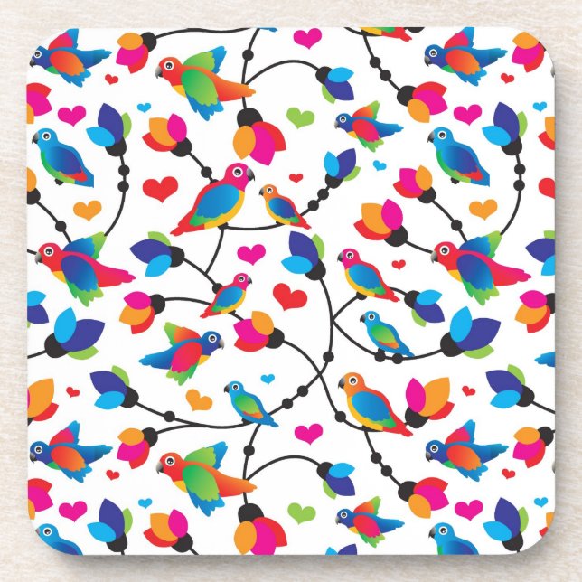 Porta-copo pássaro colorido bonito do papagaio (Frente)