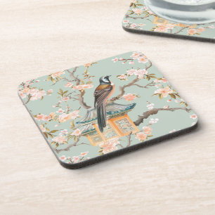 Porta-copo Pássaro Oriental Pastel e Frutas