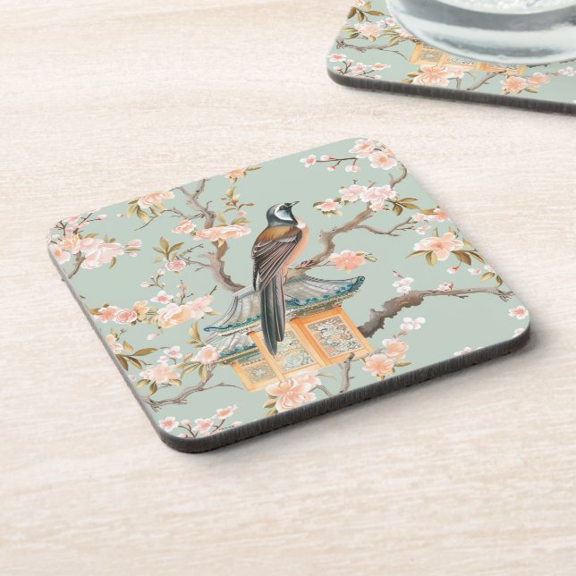 Porta-copo Pássaro Oriental Pastel e Frutas (Left Side)