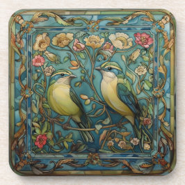 Porta-copo Pássaros Canoros Apaixonados Arte Nova Design Româ