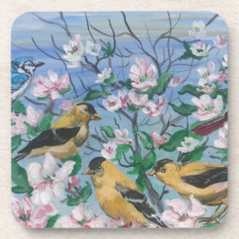 Porta-copo Pássaros pintassilgo floresce