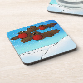 Porta-copo Pássaros Robin do Natal