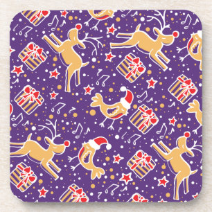Porta-copo Pássaros roxos de Natal, conjunto de 6 portas copo