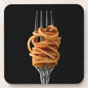 Porta-copo Pasta spun on a Fork, Food Spaghetti