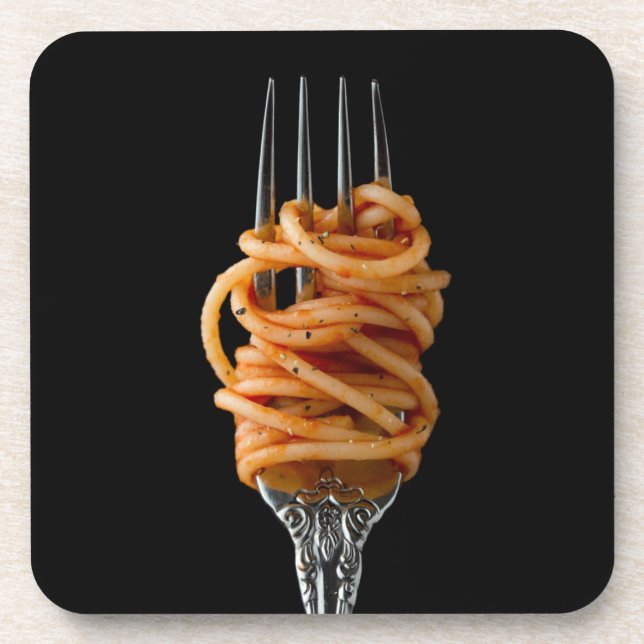 Porta-copo Pasta spun on a Fork, Food Spaghetti (Frente)