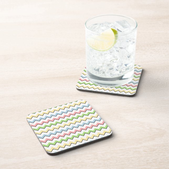 Porta-copo Pastel Chevron-Drop Shadow por Shirley Taylor (Lado Direito)