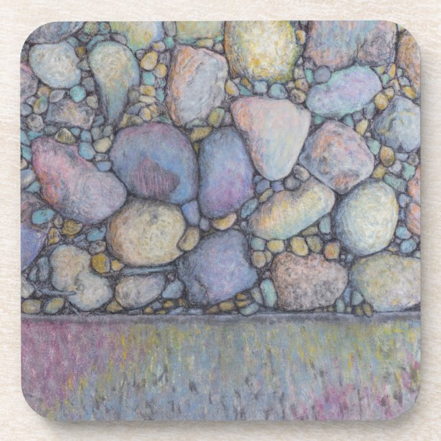 Porta-copo Pastel River Rock and Pebbles (Frente)