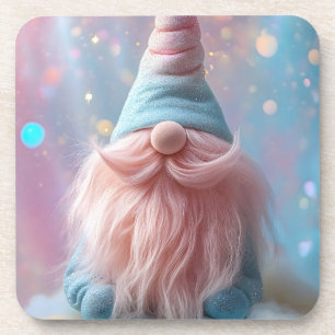 Porta-copo Pastel Unicorn Gnomo / Gonçalo com Barba Rosa Fluf