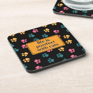 Porta-copo Pata de gato preto engraçado fofo 