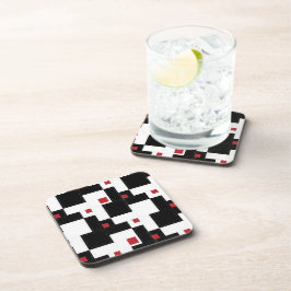 Porta-copo Patch de Vintagem Moderna Vermelho Branco Negro