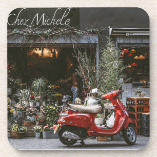 Porta-copo Patinete do motor vermelho Vintage