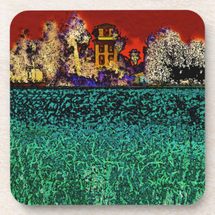 Porta-copo Patrick Ranch, Chico, CA (em vermelho e verde)
