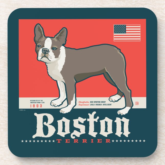 Porta-copo Patriótico | Boston Terrier (Frente)