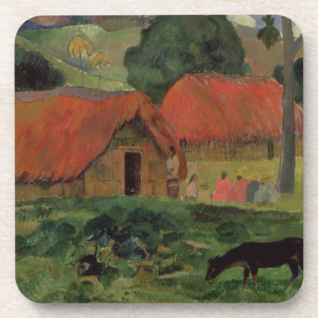 Porta-copo Paul Gauguin | as três cabanas, Tahiti, 1891-92 (Frente)