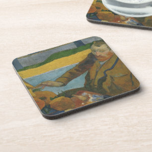 Porta-copo Paul Gauguin Vincent van Gogh pintando girassóis