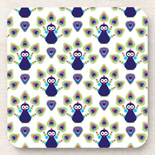 Porta-copo pavão exótico retro de india