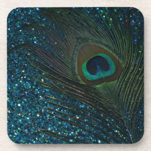 Porta-copo Pavão Glittery do Aqua
