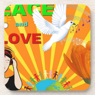 Porta-copo Paz & amor