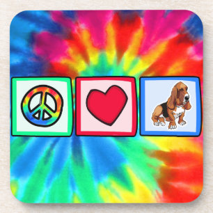 Porta-copo Paz, Amor, Bassos Hounds