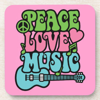 Porta-copo Paz, Amor e Música