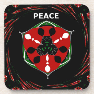 Porta-copo "Peace: with Shield Emblem" Art Impressão